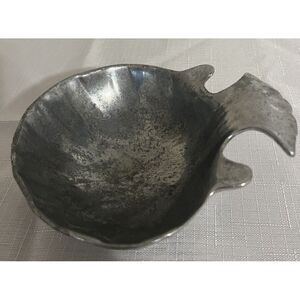 Vintage Wilton Armetale Pewter Shell Footed‎ Bowl/Trinket Dish w/Handle